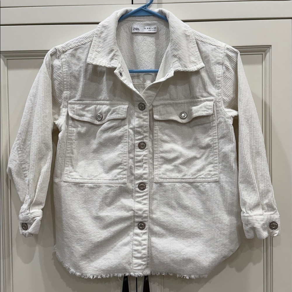 ZARA KIDS White Cream Corduroy Jacket or Shacket size 9-10